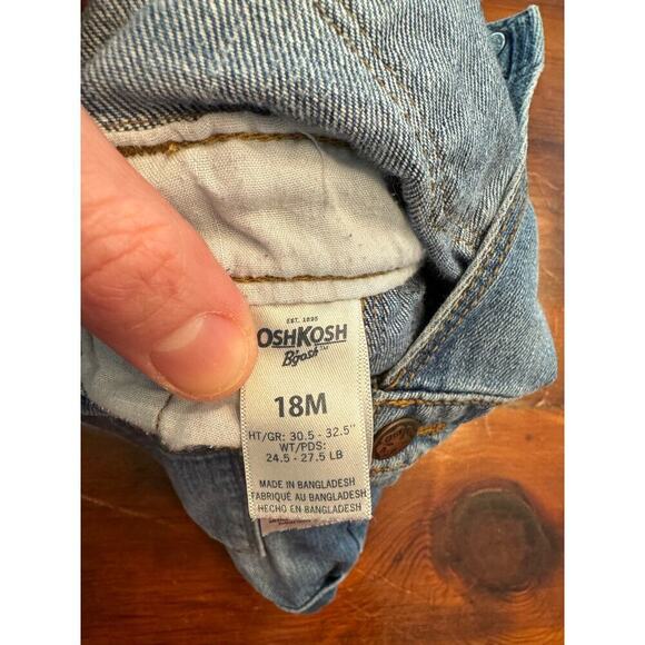 Oshkosh b’gosh vest back short overalls shortalls size 18 months - Picture 4 of 5